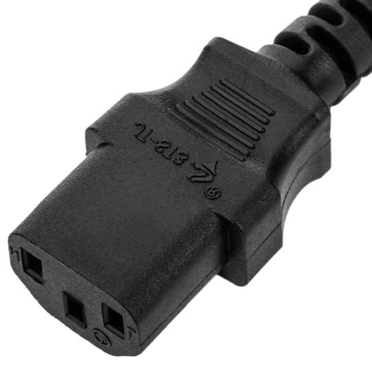 Fio elétrico British Standard BS-1363-1 3x1.00mm² 0,4m IEC-60320-C13 preto