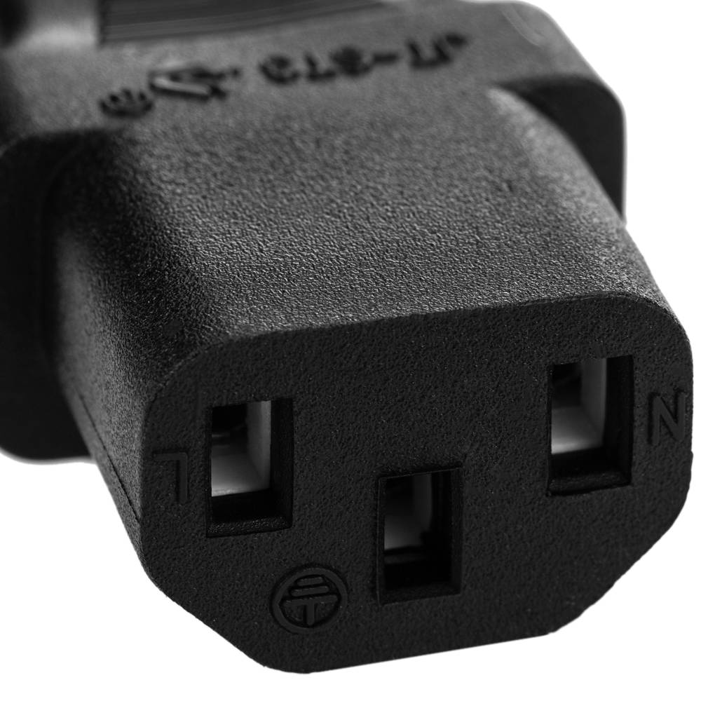 Cable elèctric British Standard BS-1363-1 a IEC-60320-C13 3x1.00mm² de 1.8m negre