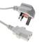 Cable elèctric British Standard BS-1363-1 a IEC-60320-C13 de 1.8m blanc