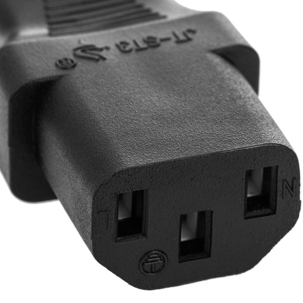 Cable eléctrico US NEMA-5-15P a IEC-60320-C13 de 0.4m negro