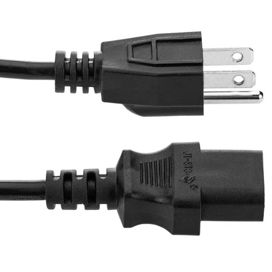 Cable eléctrico US NEMA-5-15P a IEC-60320-C13 de 0.4m negro