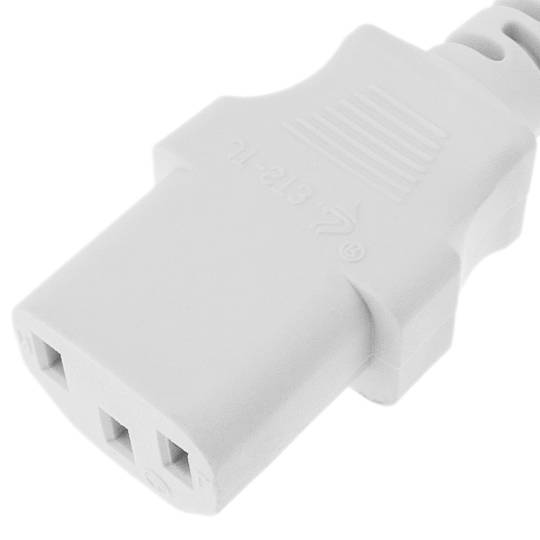 Cabo de alimentação US NEMA-5-15P para IEC-60320-C13 1.8m branco