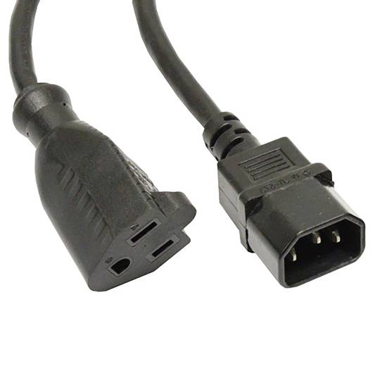 Cordon d'alimentation américain NEMA-5-15R IEC-60320-C14 0.4m noire