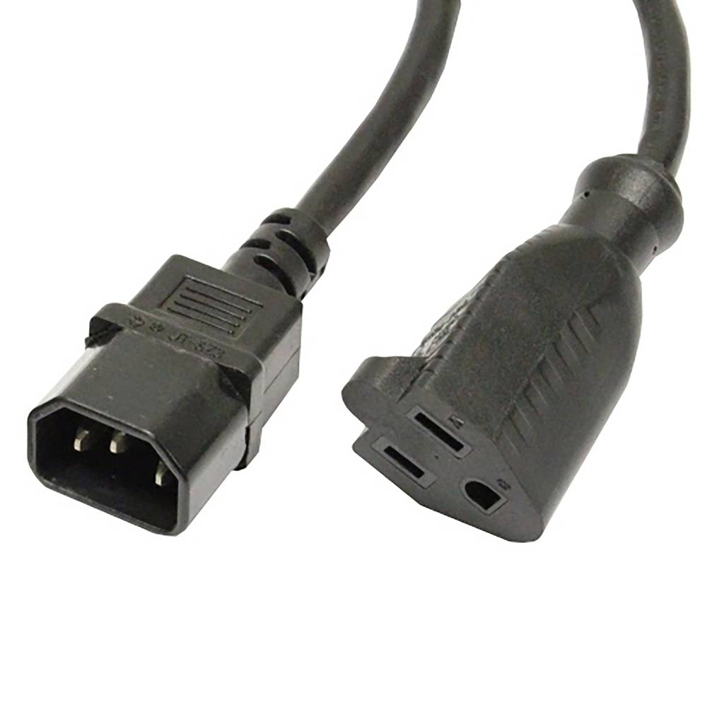 Cordon d'alimentation américain NEMA-5-15R IEC-60320-C14 0.4m noire
