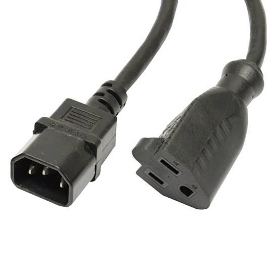 Cordon d'alimentation américain NEMA-5-15R IEC-60320-C14 0.4m noire