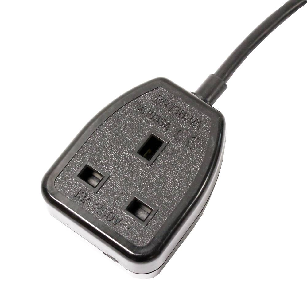 Cable eléctrico British Standard BS-1363-2 a IEC-60320-C14 de 0.4m negro