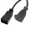 Kabel elektryczny US NEMA-5-15R zgodnie z IEC-60320-C20 0,4 m czarny