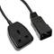 Elektrische kabel British Standard BS-1363-2 naar IEC-60320-C20 0.4m zwart