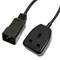 Elektrische kabel British Standard BS-1363-2 naar IEC-60320-C20 0.4m zwart