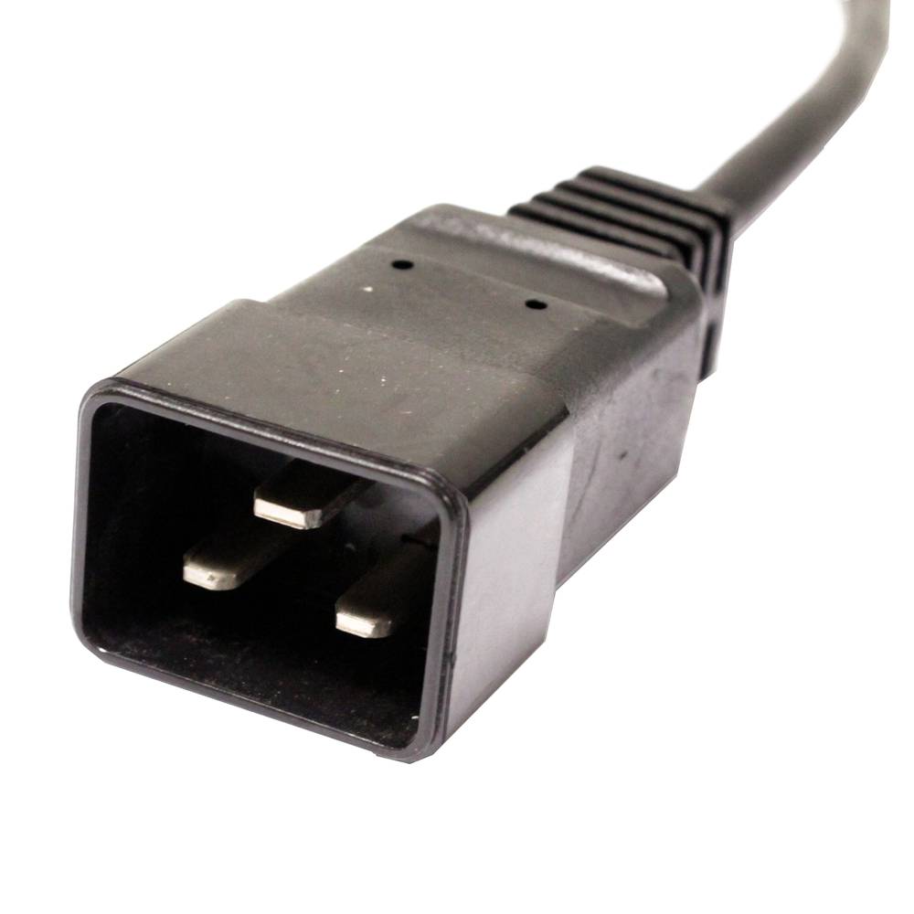 Elektrische kabel British Standard BS-1363-2 naar IEC-60320-C20 0.4m zwart