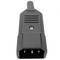 Pin IEC-60320 C14. Male plug straight