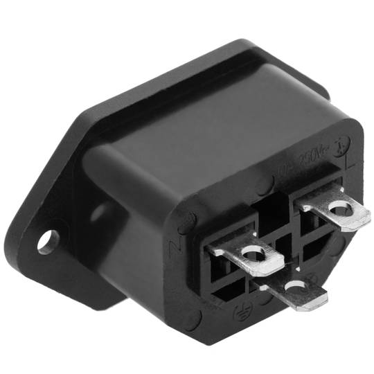 IEC-60320 C13 female recessed plug for panel and replacement