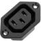 IEC-60320 C13 female recessed plug for panel and replacement