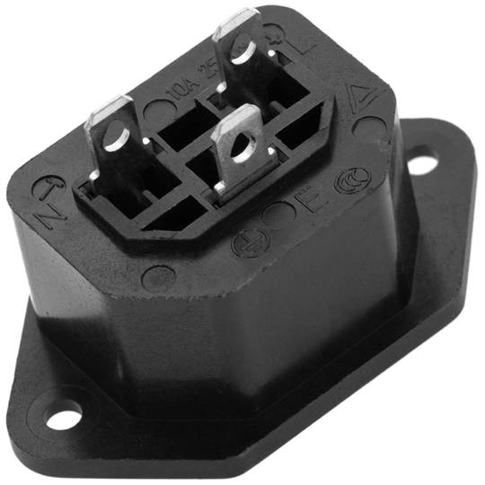 IEC-60320 C13 female recessed plug for panel and replacement