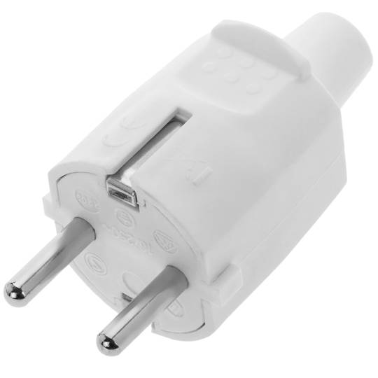 Spina Schuko spina dritto maschio bianco