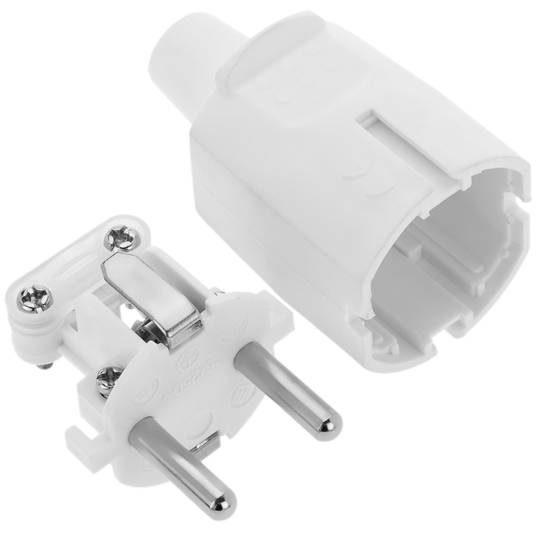 Spina Schuko spina dritto maschio bianco