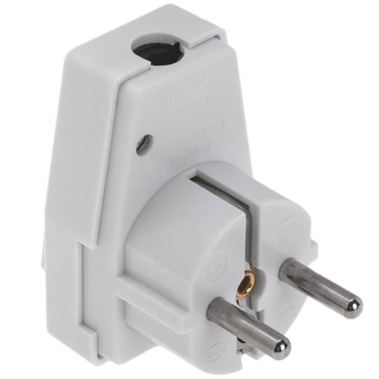 Schuko plug em ângulo branco e com interruptor