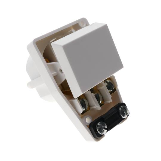 Schuko plug em ângulo branco e com interruptor