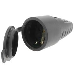 Prise de courant schuko droit femelle IP44 noir