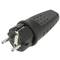 Tomada schuko plug reta masculino IP44 preto