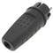 Tomada schuko plug reta masculino IP44 preto