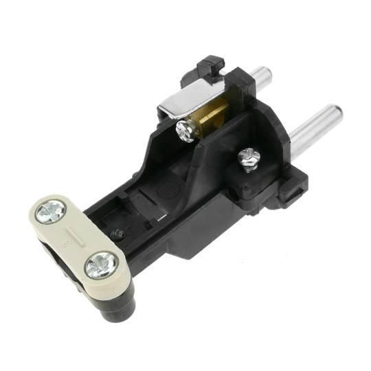 Tomada schuko plug reta masculino IP44 preto
