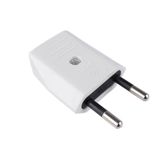 Clavija enchufe bipolar europlug macho blanco