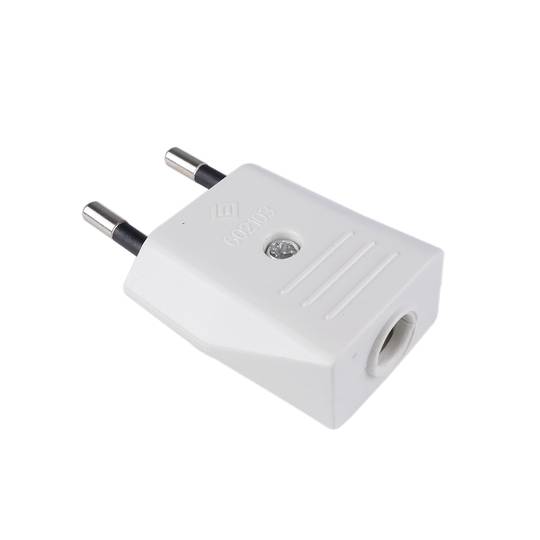 Clavija enchufe bipolar europlug macho blanco