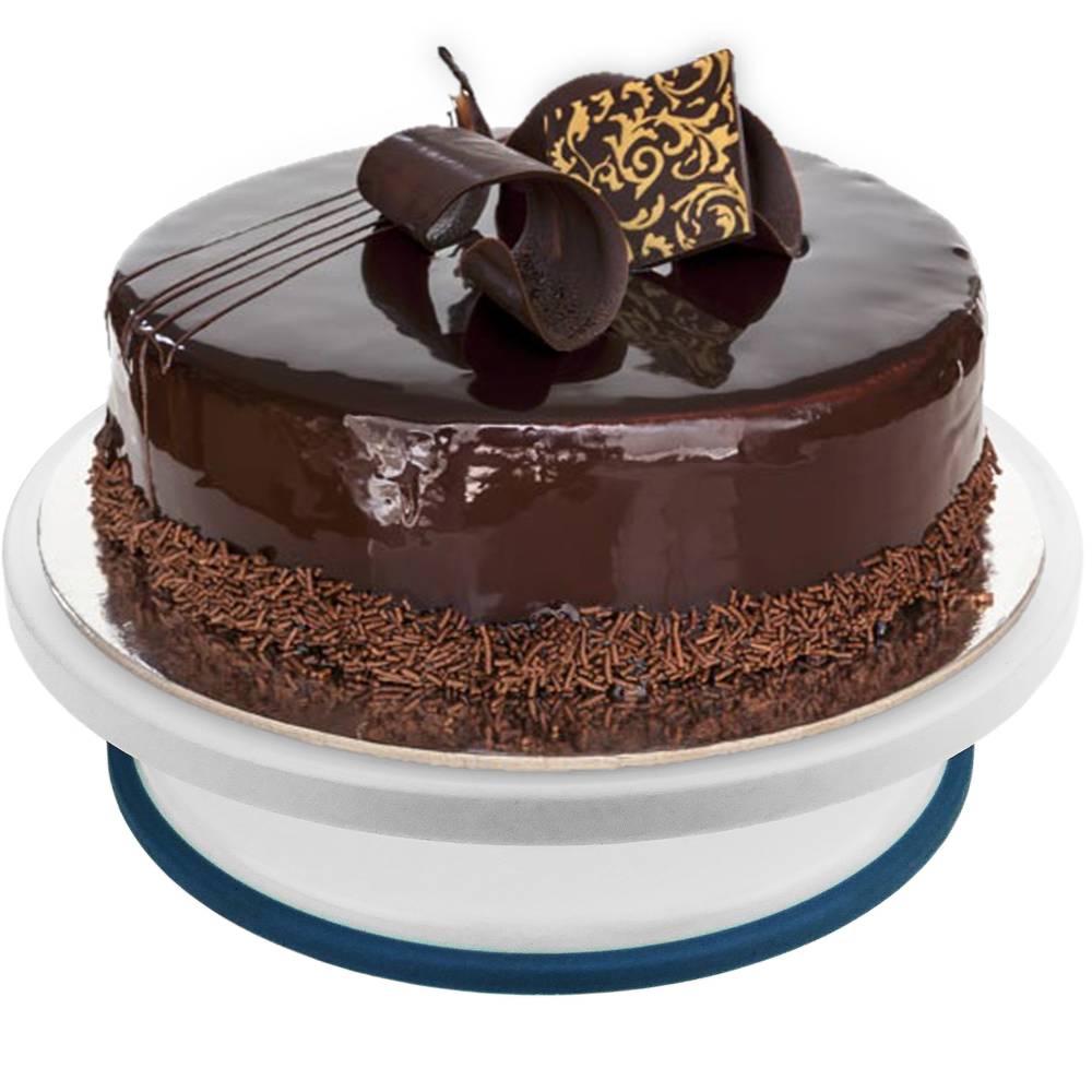 Base girevole per torte da 28 cm. Piattaforma rotante bianca
