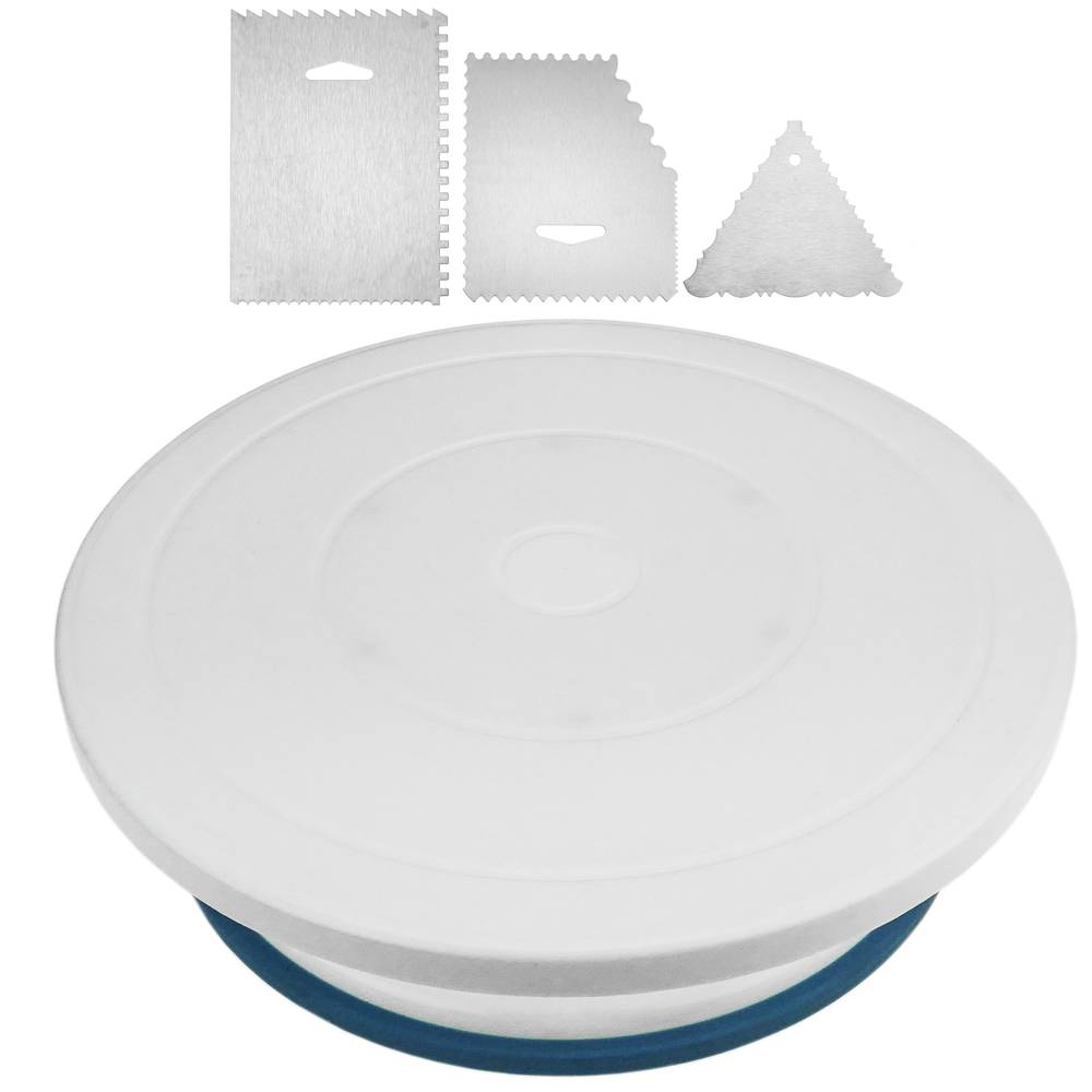 Base rotativa para bolos de 28 cm. Plataforma giratória branca