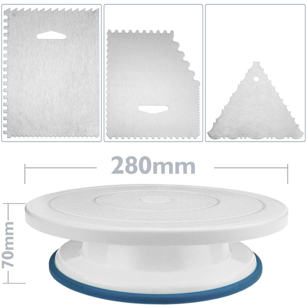 Base rotativa para bolos de 28 cm. Plataforma giratória branca