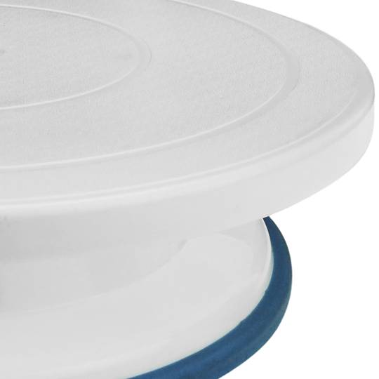 Base girevole per pasticceria da 28 cm con 6 spatole. Piattaforma rotante bianca