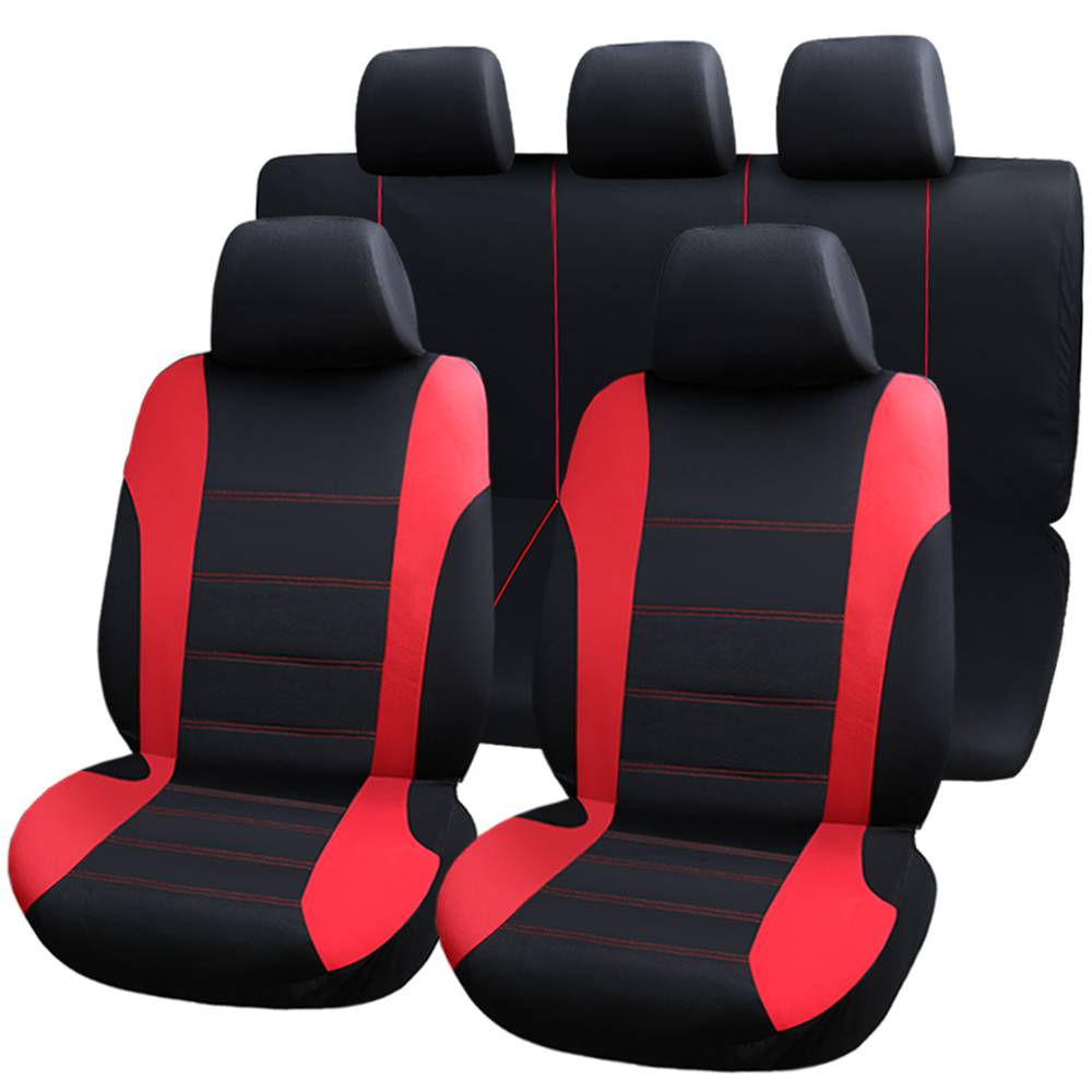 Fundas de asiento coche rojas. Cubiertas protectoras universal para los 5  asientos del automóvil - Cablematic