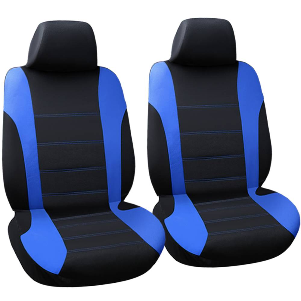 Fundas para asientos de coche en dos tonos (21 colores), NEGRO y AZUL MARINO