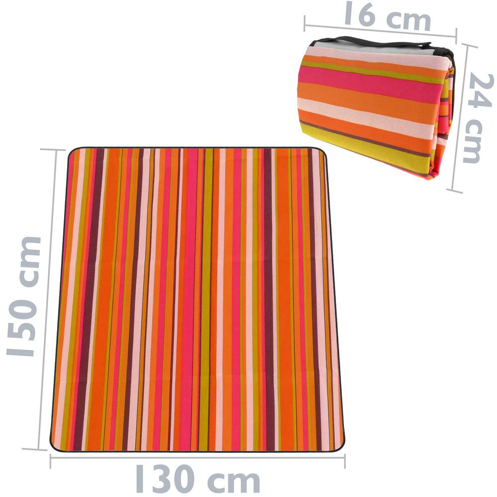 Manta de picnic 150 x 130 cm estampado rayas anchas multicolor