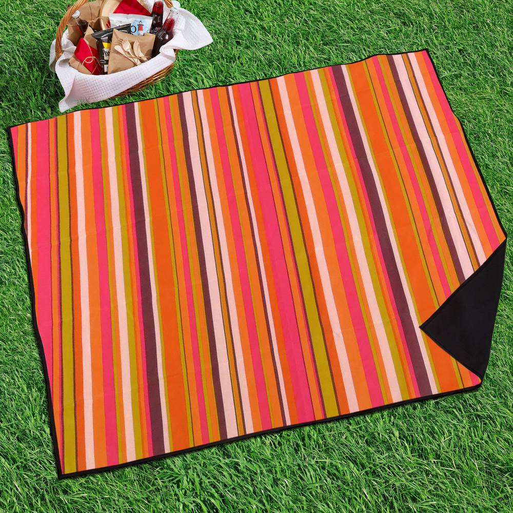 Manta de picnic 150 x 130 cm estampado rayas anchas multicolor