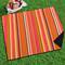 Manta de picnic 150 x 130 cm estampado rayas anchas multicolor