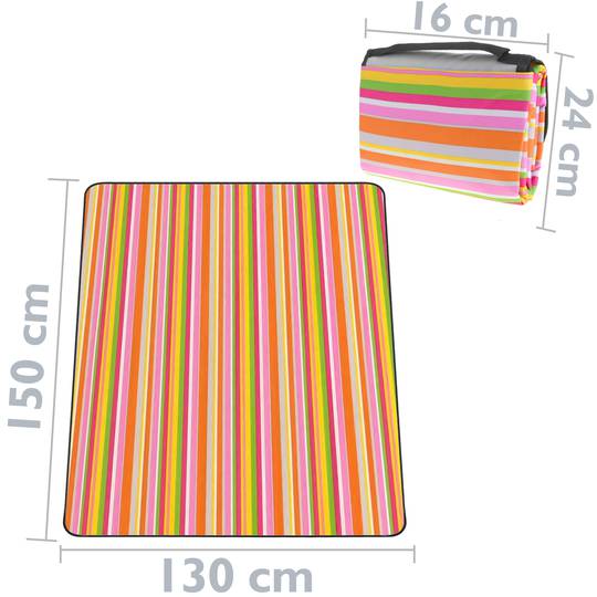 Picknickdecke 150 x 130 cm mehrfarbiger fein gestreifter Druck
