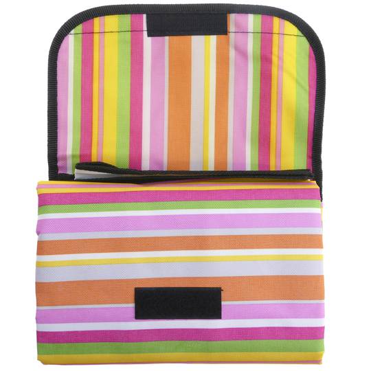 Picknickdecke 150 x 130 cm mehrfarbiger fein gestreifter Druck