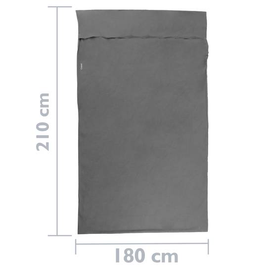 Sac de dormir de viatge 180 x 210 cm microfibra gris