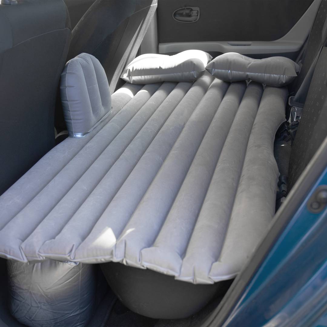 Materasso gonfiabile colore grigio, Kit completo di letto gonfiabile per  auto con pompa d'aria elettrica e cuscini gonfiabili - Cablematic