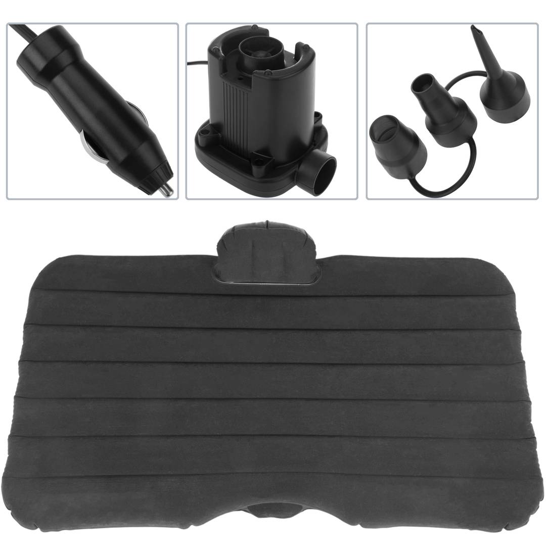 Colchón hinchable color negro Kit completo de cama inflable para dormir en  coche con bomba de aire eléctrico y almohada inflable - Cablematic