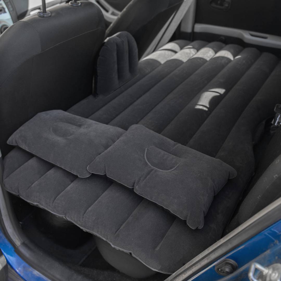 Materasso gonfiabile colore nero, Kit completo di letto gonfiabile per auto  con pompa d'aria elettrica e cuscini gonfiabili - Cablematic
