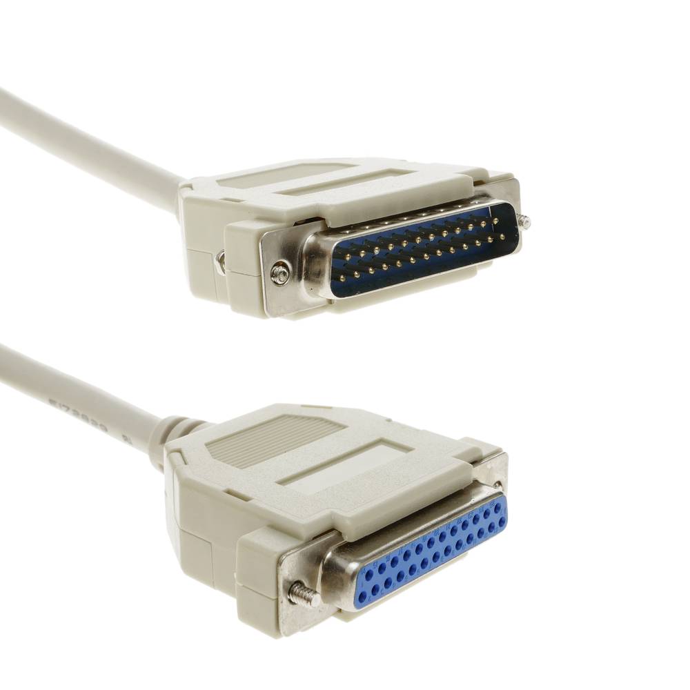 Parallel Serial Cable 1.8m DB25 male to DB25 female - Cablematic