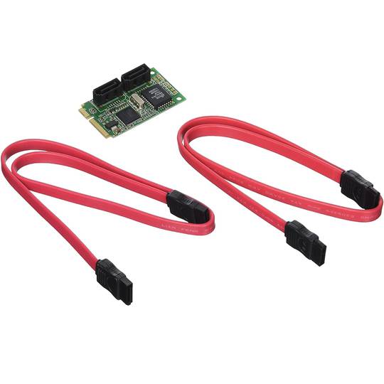 Adaptador Mini PCIe 2 portas SATA2-angular