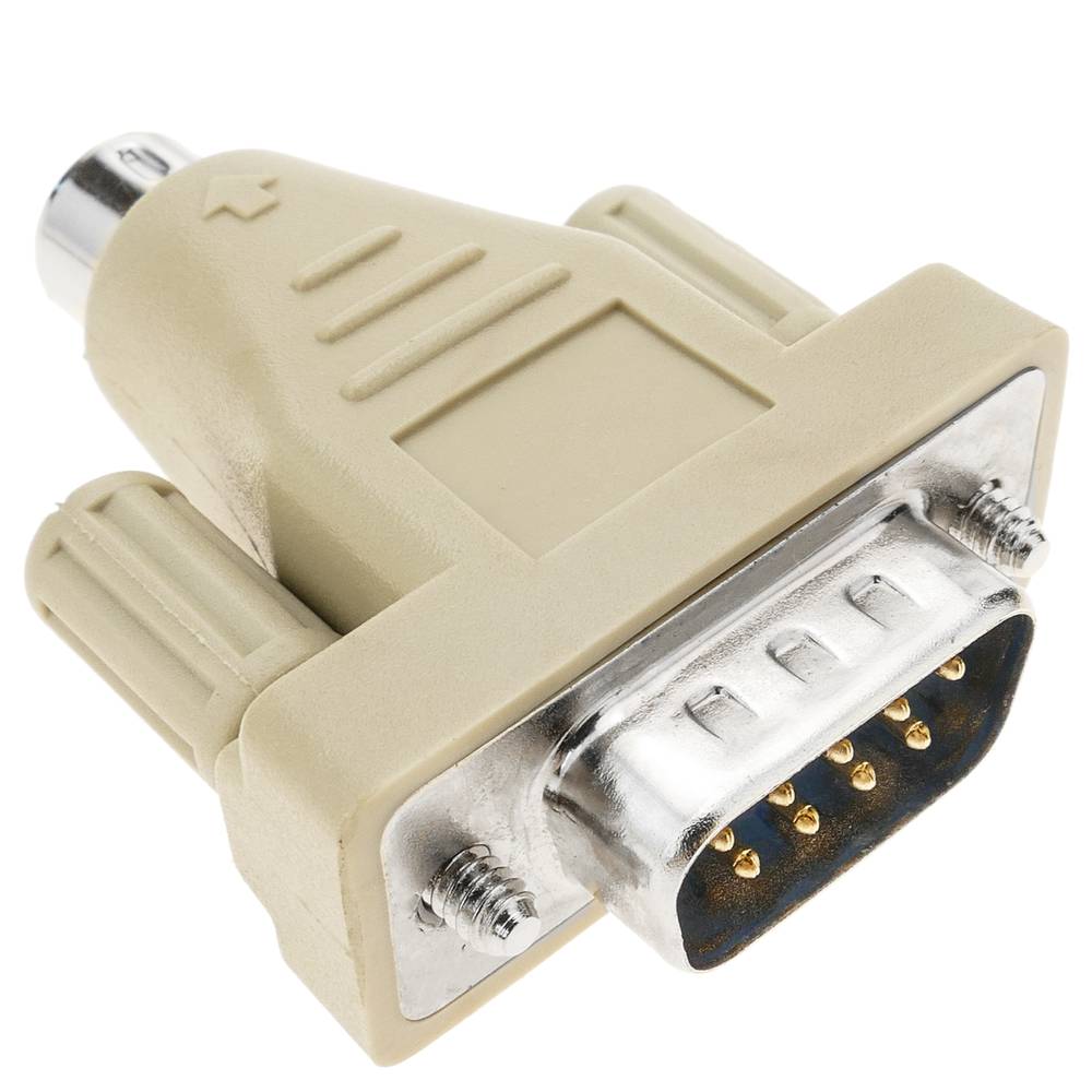Serial connector adapter DB9 male to PS2 miniDIN 6-pin male
