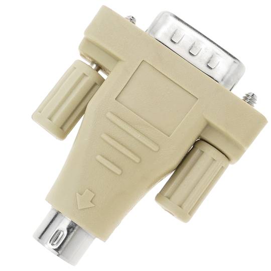 Serial connector adapter DB9 male to PS2 miniDIN 6-pin male