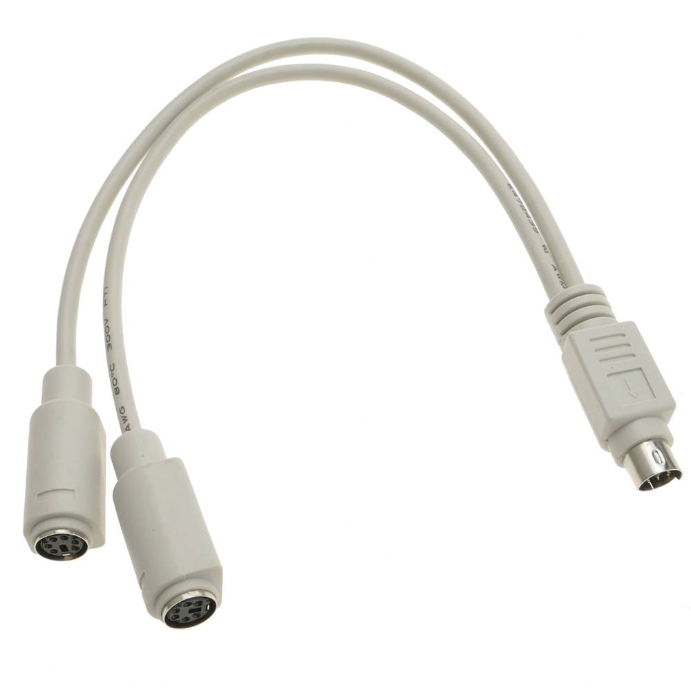 PS2 miniDIN toetsenbord en muisscheider kabel mannelijk naar vrouwelijk (pinnen scheiding)