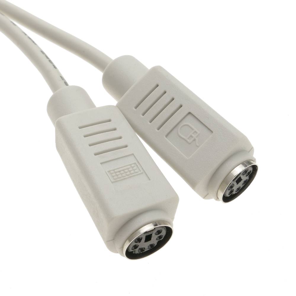 PS2 miniDIN toetsenbord en muisscheider kabel mannelijk naar vrouwelijk (pinnen scheiding)