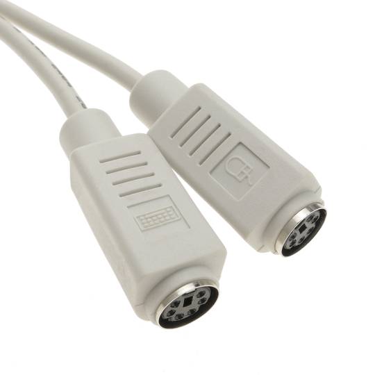PS2 miniDIN toetsenbord en muisscheider kabel mannelijk naar vrouwelijk (pinnen scheiding)